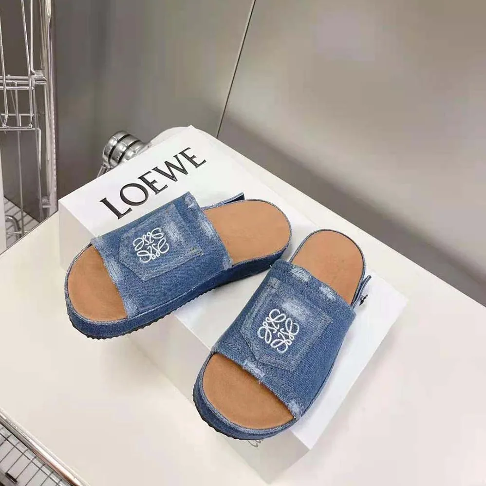 Loewe Deconstructed Slide in Denim for Women in Navy Loewe Deconstructed Slide in Denim for Women in Navy