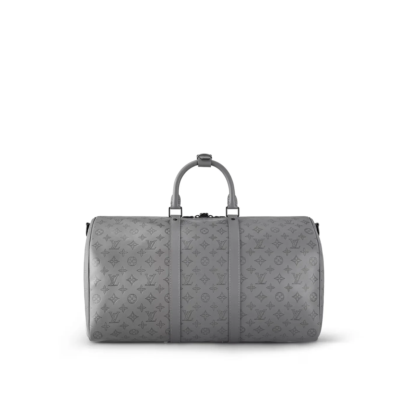 Louis Vuitton Keepall Bandouliere 50 Travel Bag in Grey Black Hardware Louis Vuitton Keepall Bandouliere 50 Travel Bag in Grey Black Hardware