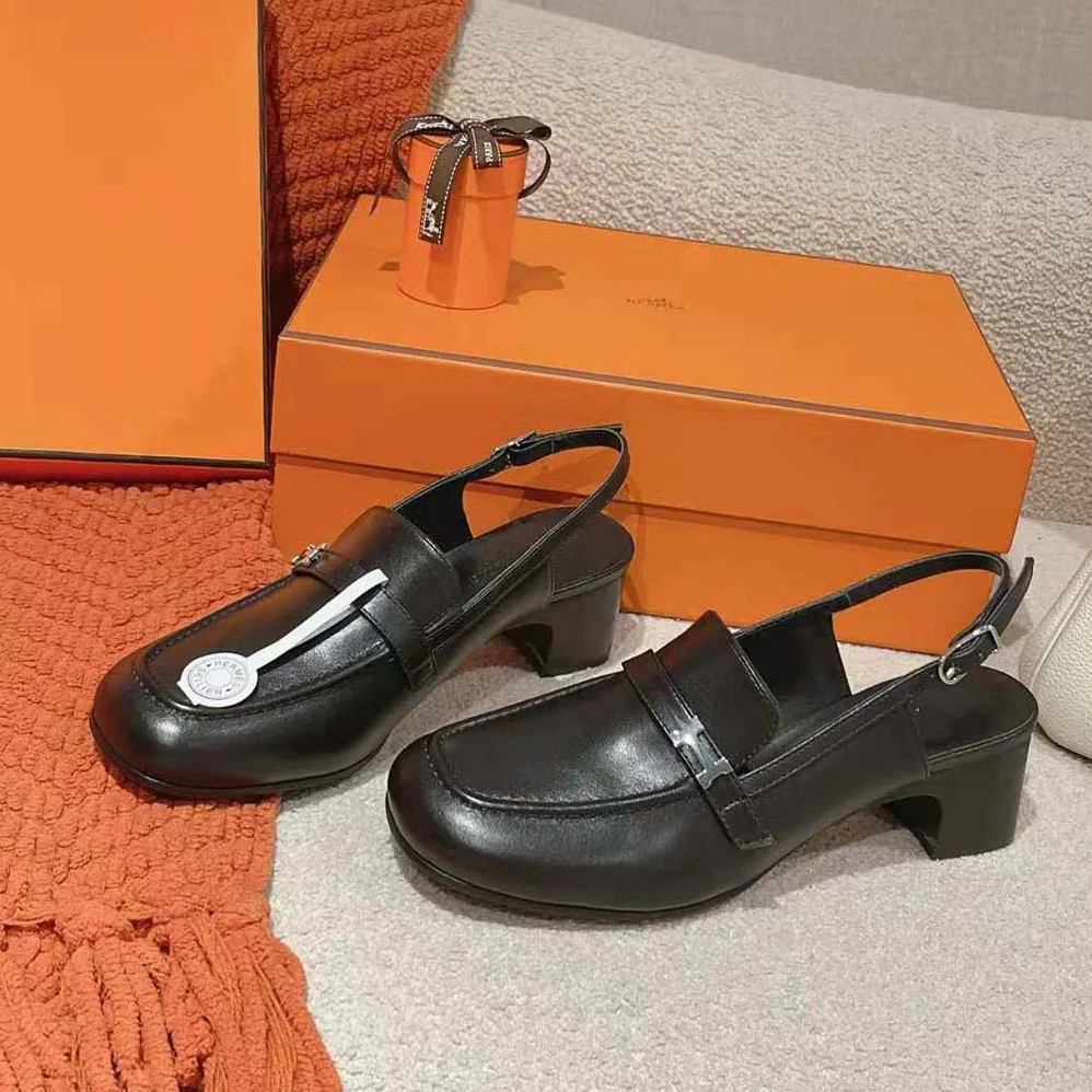 Hermes Infinie 50 Pump in Goatskin-Black H241046Z for Women