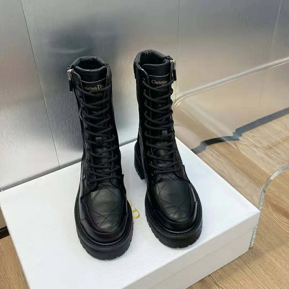 Dior D-Leader Ankle Boot Black Quilted Cannage Calfskin for Women