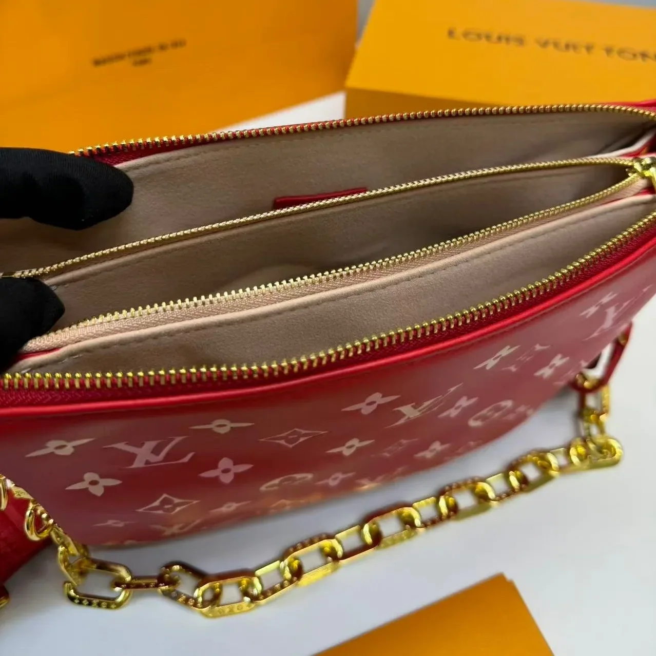 Louis Vuitton Coussin PM Shoulder Bag in Red Gold Hardware Louis Vuitton Coussin PM Shoulder Bag in Red Gold Hardware