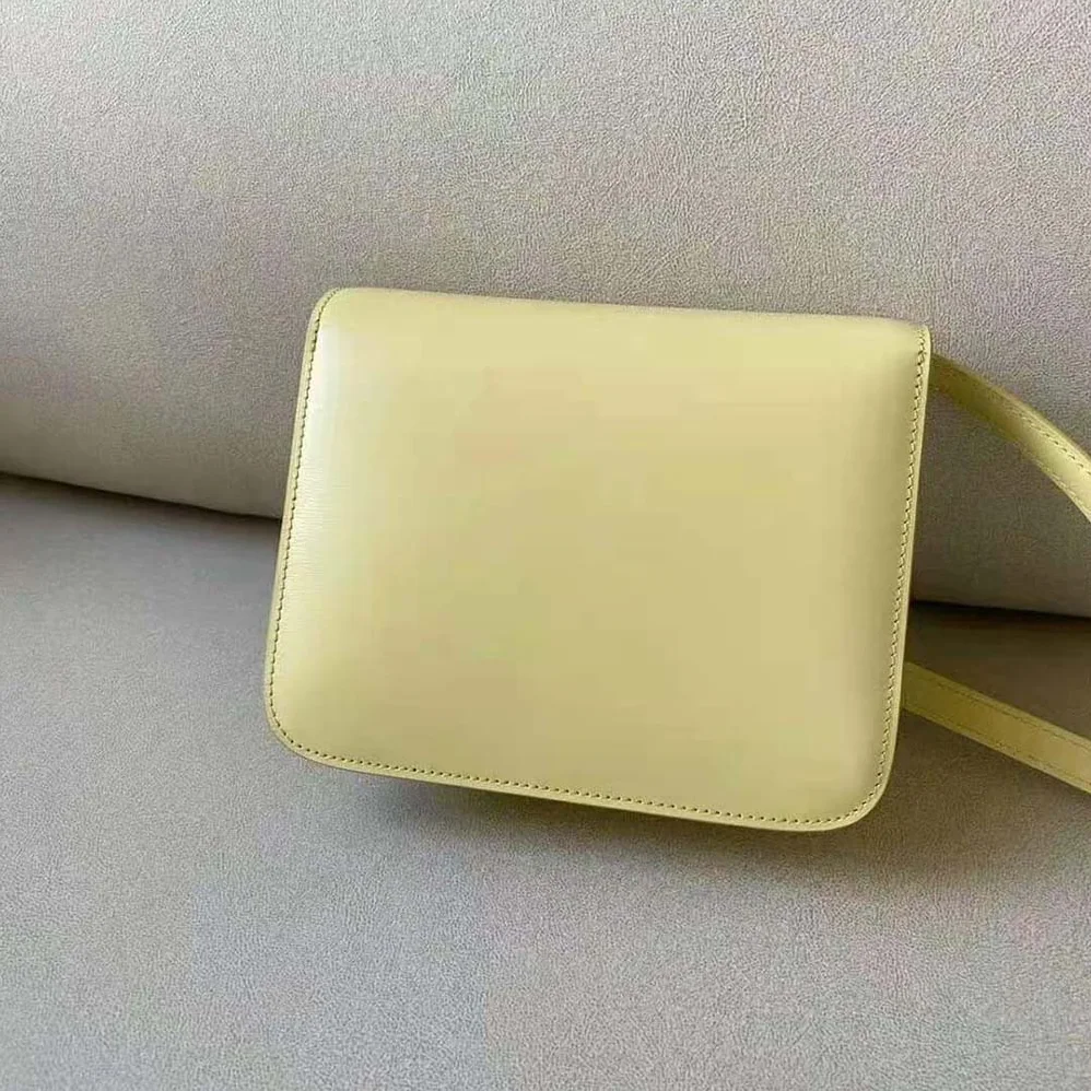 Celine Teen Classic Bag in Box Calfskin for Women in Yellow Celine Teen Classic Bag in Box Calfskin for Women in Yellow
