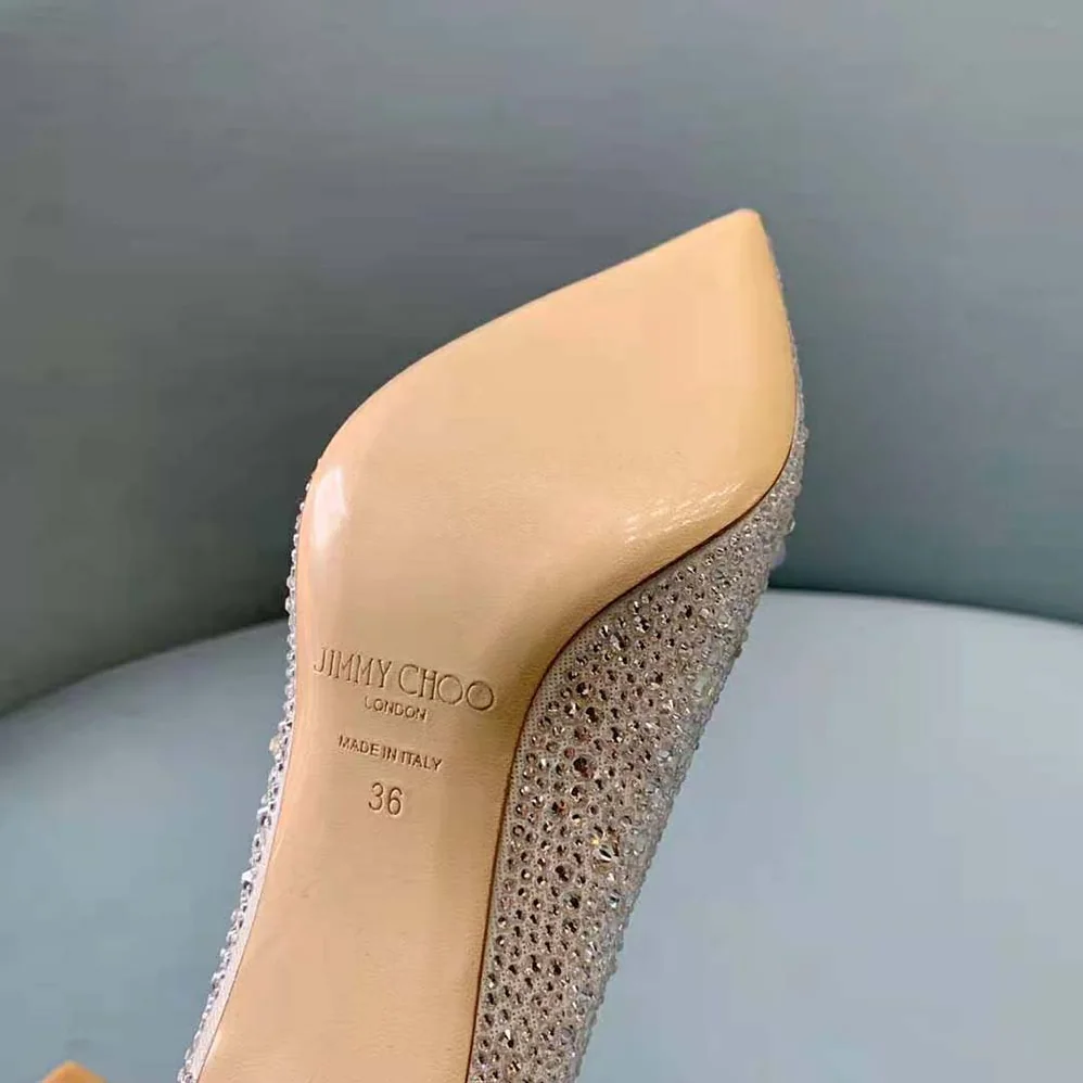 Jimmy Choo Avril Crystal Covered Pointy Toe Pumps for Women