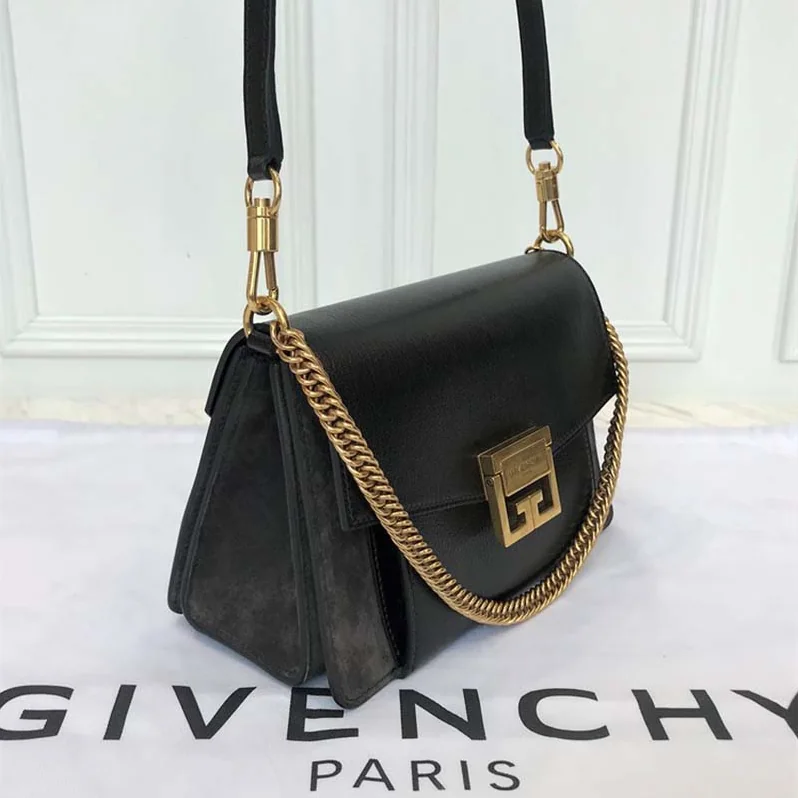 Givenchy Small Gv3 Bag in Leather and Suede for Women in Black Givenchy Small Gv3 Bag in Leather and Suede for Women in Black