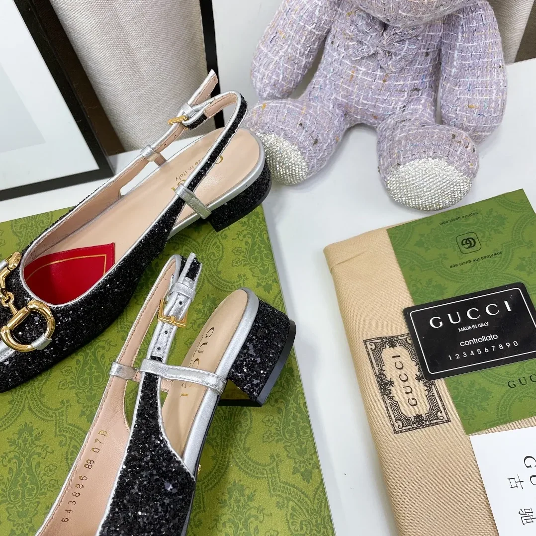 Gucci Lovelight Slingback With Horsebit Black Gucci Lovelight Slingback With Horsebit Black