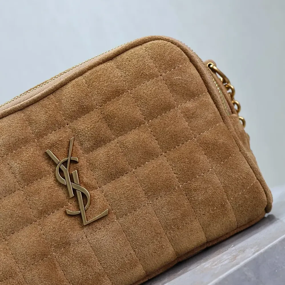 Saint Laurent YSL Cassandre Matelassé Carré Camera Bag in Suede for Women