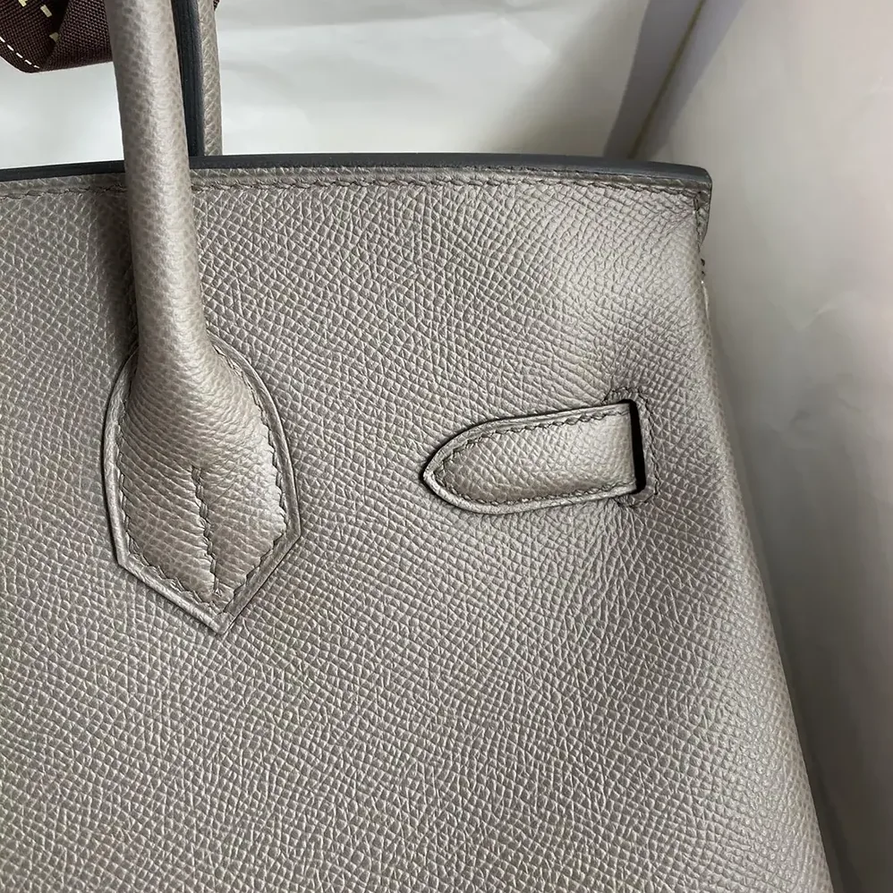 Hermes Birkin 30 Bag in Epsom Leather with Silver Hardware in Gray