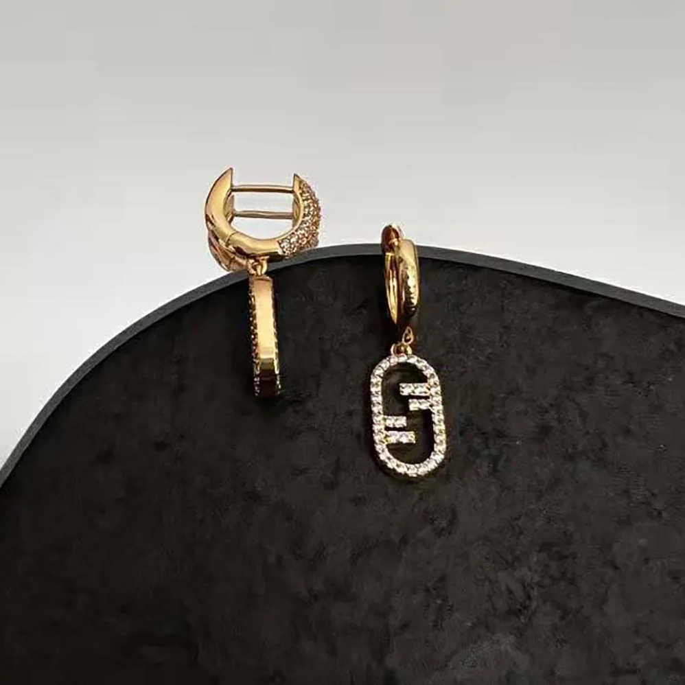 Fendi Hoop Earrings with Fendi O'Lock Pendant for Women