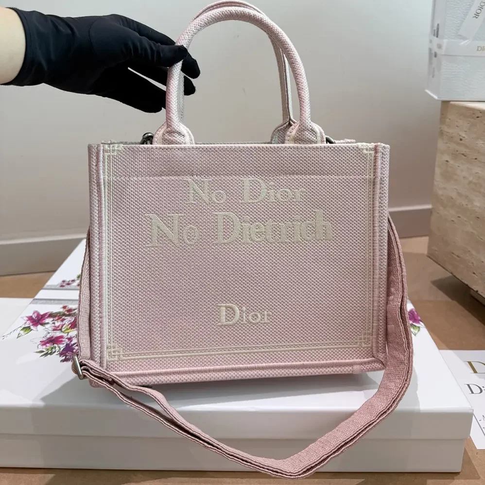Dior Medium Dior Book Tote with Strap Rose Tendre No Dior No Dietrich Embroidery for Women Dior Medium Dior Book Tote with Strap Rose Tendre No Dior No Dietrich Embroidery for Women