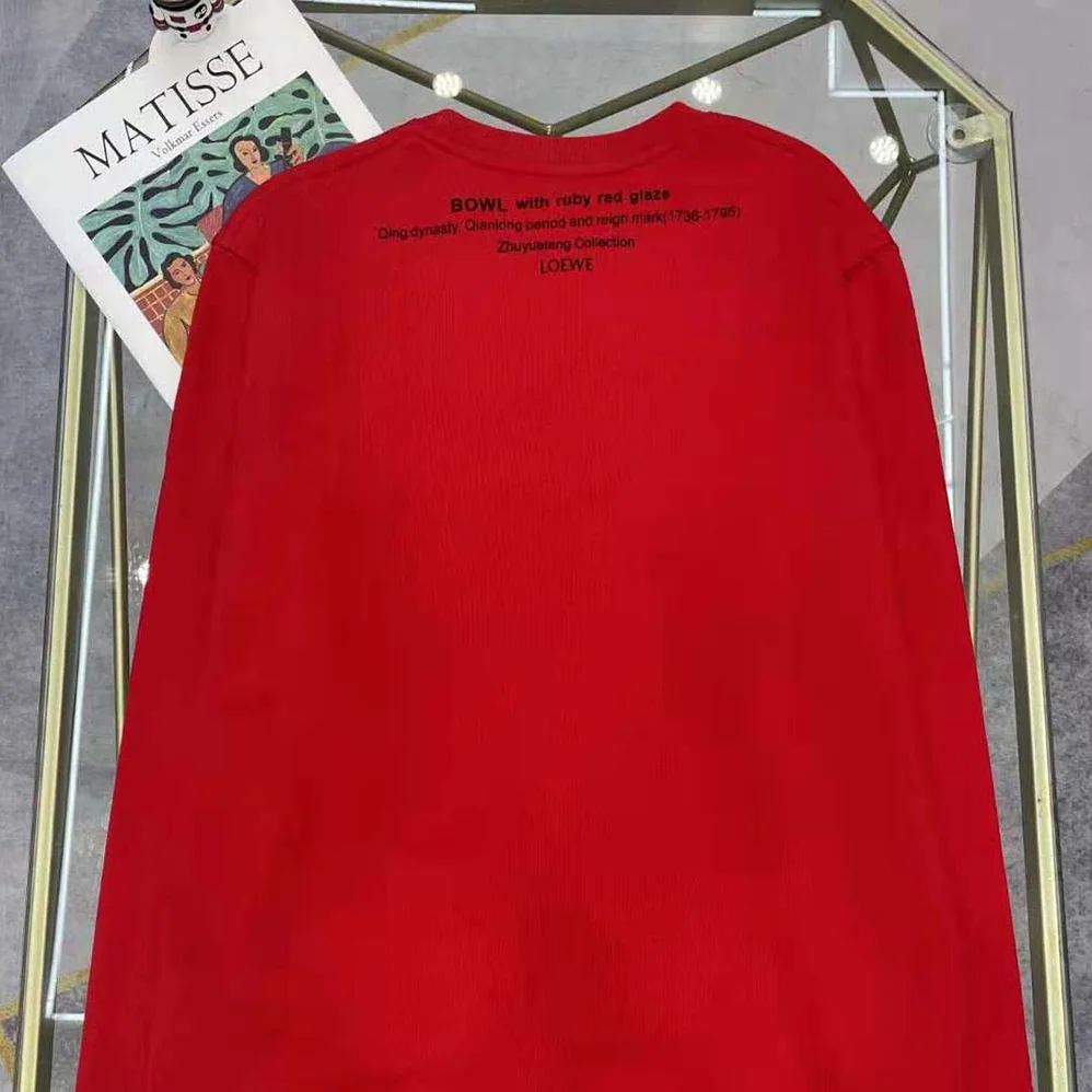 Loewe Ceramic Print Sweatshirt in Cotton for Women in Red