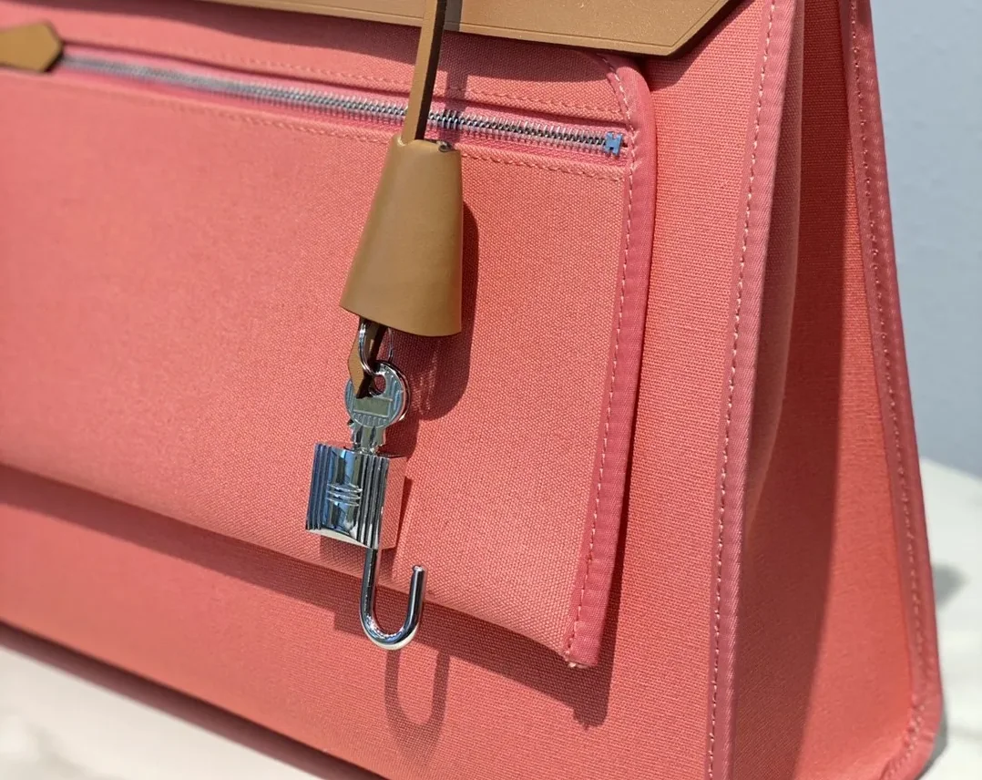 Hermes Herbag Zip Bag Pink, Silver Toned Hardware Bag Hermes Herbag Zip Bag Pink, Silver Toned Hardware Bag
