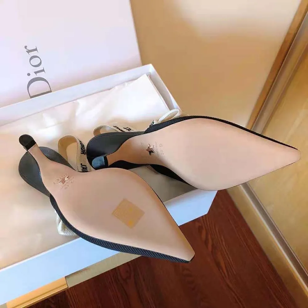 Dior J Adior Slingback Pump Black Technical Fabric for Women Dior J Adior Slingback Pump Black Technical Fabric for Women