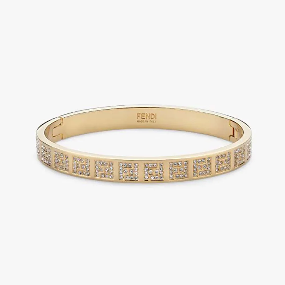 Fendi Stiff Narrow-Band FF Bracelet Gold for Women in colored Fendi Stiff Narrow-Band FF Bracelet Gold for Women in colored