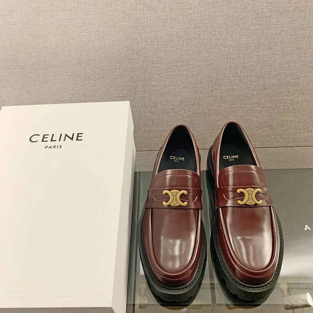 Celine Bulky Penny Chunky Loafer Burgundy Celine Bulky Penny Chunky Loafer Burgundy