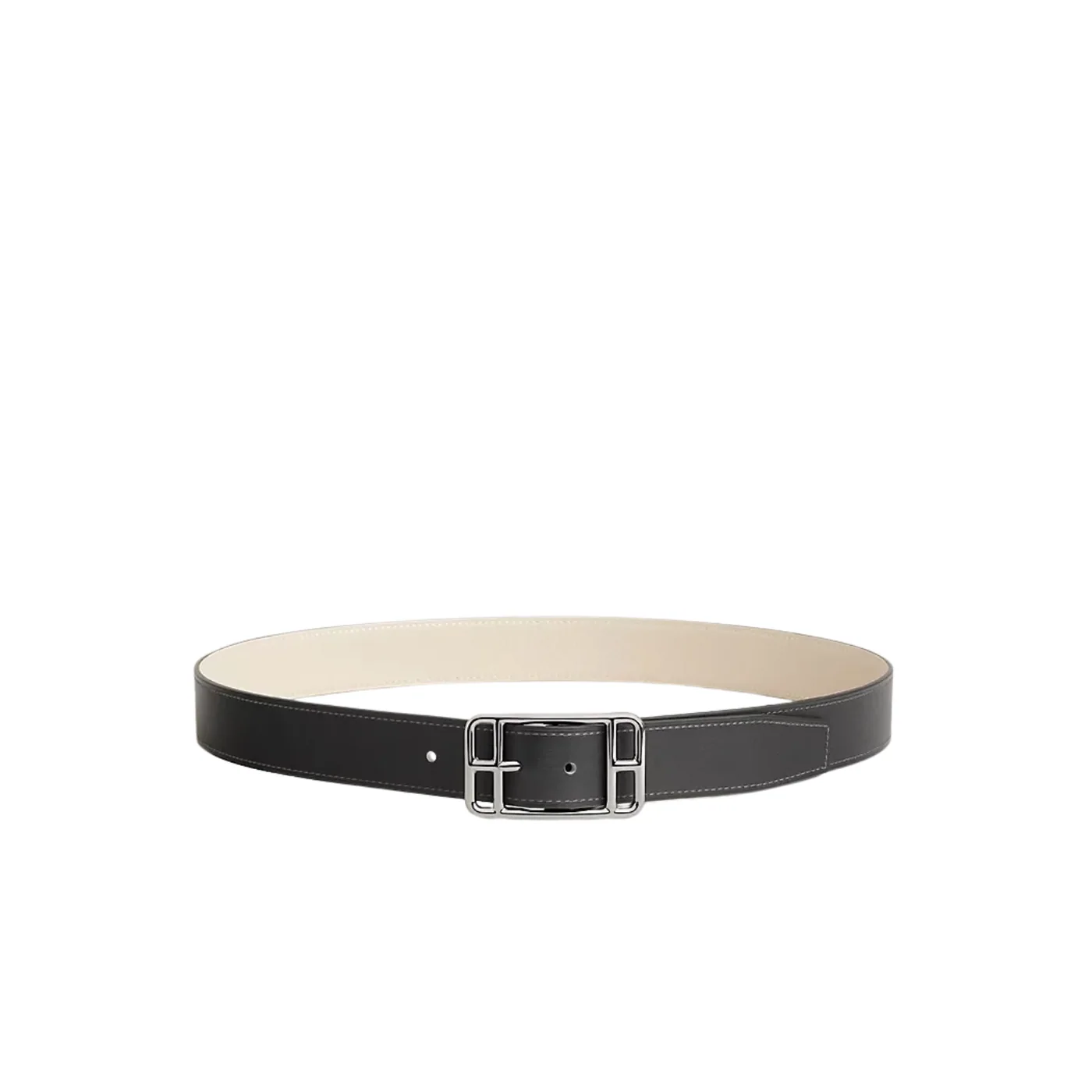 Hermes Cape Cod Reversible Belt Graphite in Craie