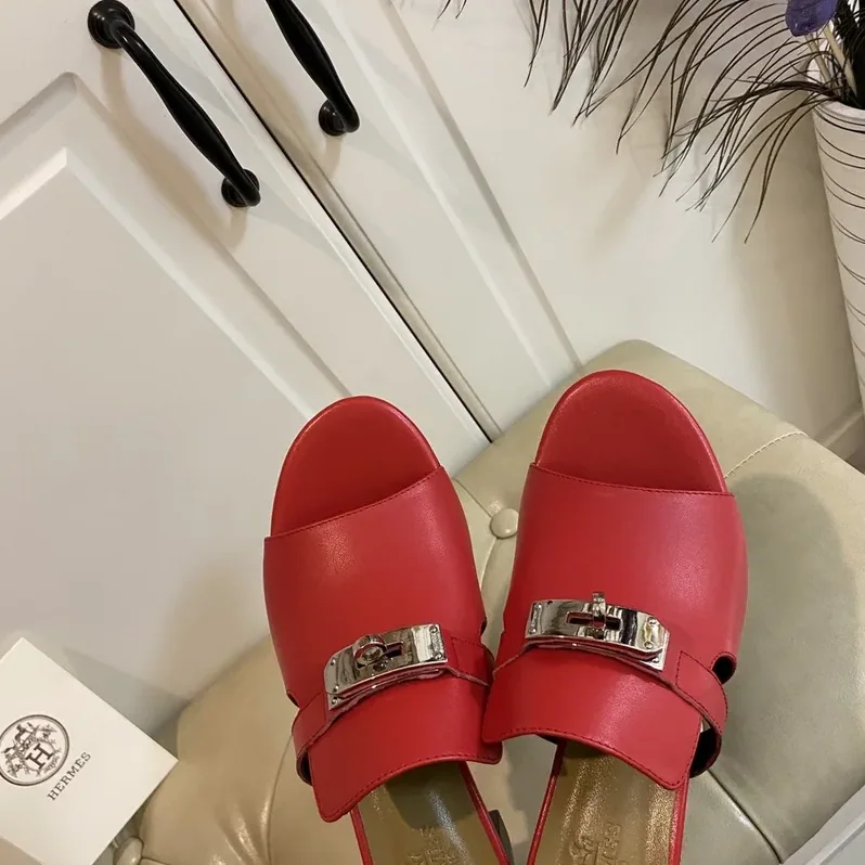 Hermes Candy Sandal Red , Shoes for Women