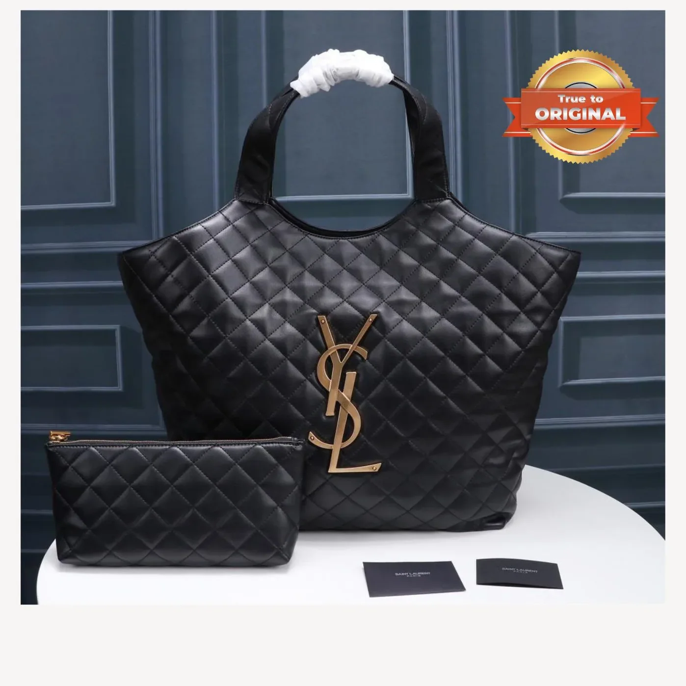 Saint Laurent Icare Maxi Shopping Bag Black /