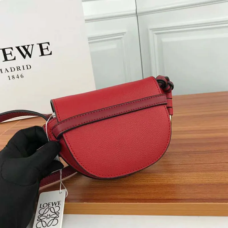Loewe Mini Gate Bag Scarlet Red for Women in Burnt Red
