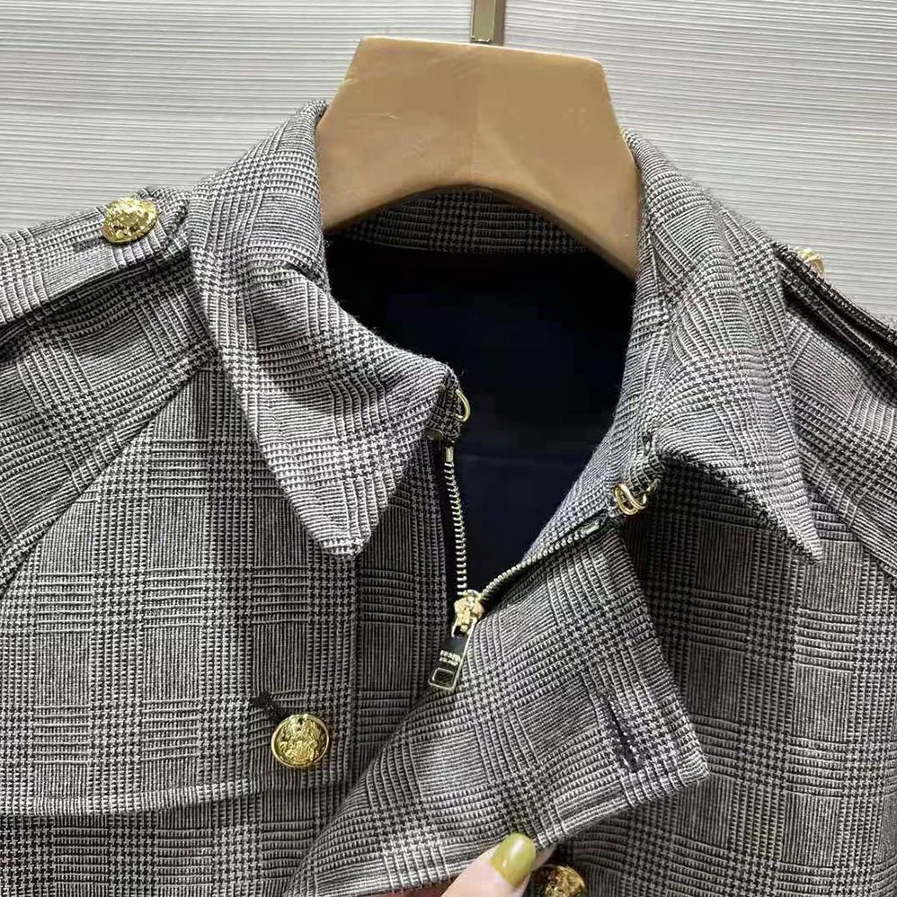 Celine Bomber Jacket in Prince of Wales Flannel for Women Celine Bomber Jacket in Prince of Wales Flannel for Women