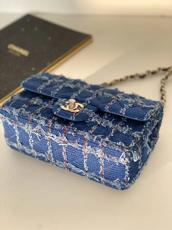 Small Flap Bag With Top Handle Blue / Small Flap Bag With Top Handle Blue /