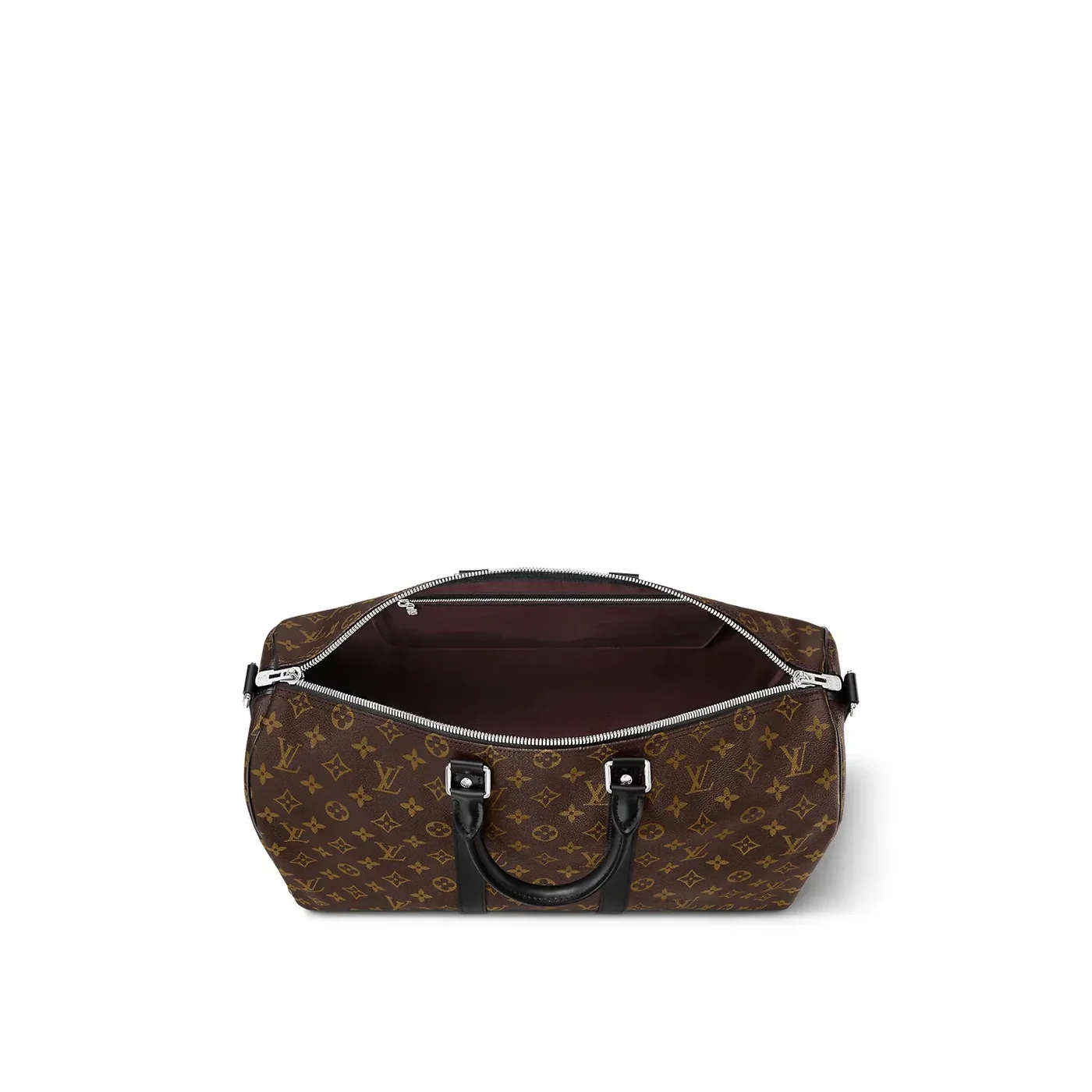 Louis Vuitton Keepall Bandouliere 45 Travel Bag in Brown Silver Hardware Louis Vuitton Keepall Bandouliere 45 Travel Bag in Brown Silver Hardware