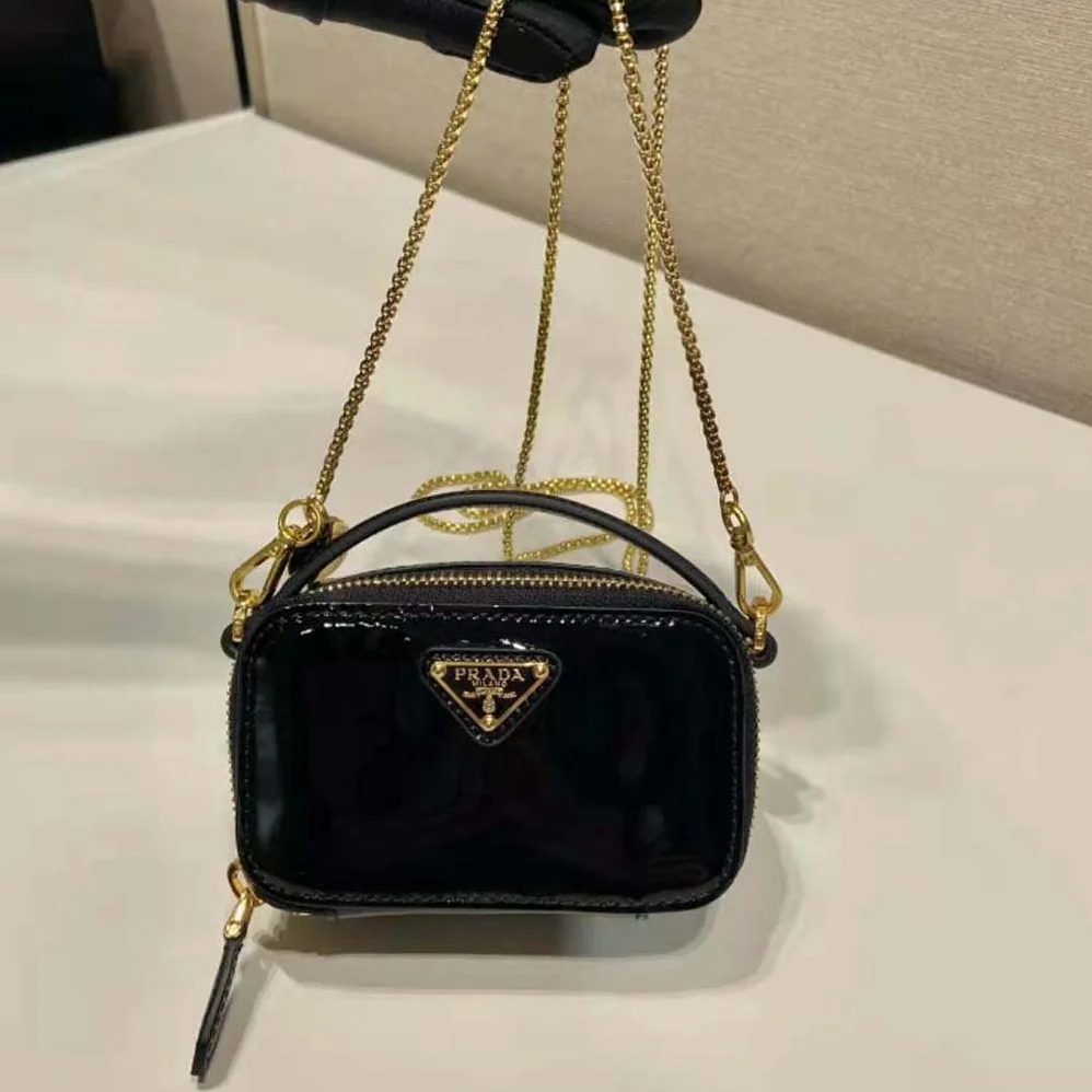 Prada Patent Leather Mini-pouch for Women in Black