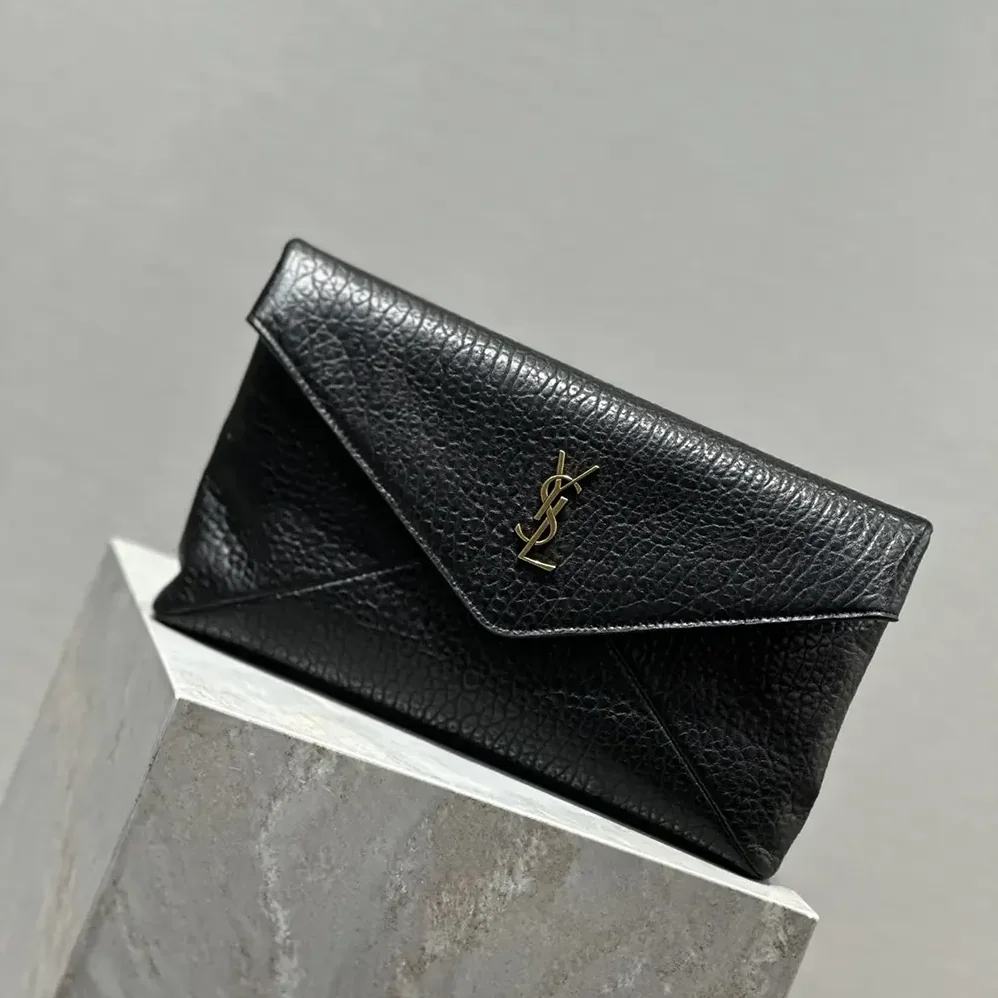 Saint Laurent YSL Cassandre Large Envelope Pouch in Lambskin Black 29cm for Women Saint Laurent YSL Cassandre Large Envelope Pouch in Lambskin Black 29cm for Women