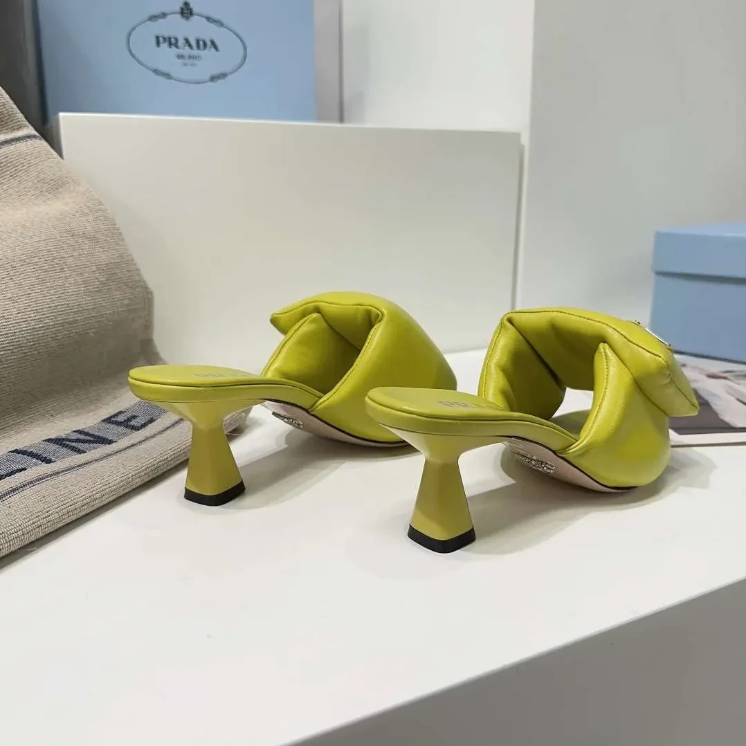 Prada Soft Padded Nappa Sandals Yellow Prada Soft Padded Nappa Sandals Yellow