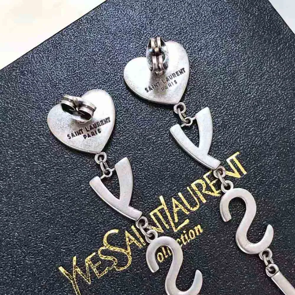 Saint Laurent YSL Opyum YSL Heart Earrings in Metal and Crystal for Women Saint Laurent YSL Opyum YSL Heart Earrings in Metal and Crystal for Women