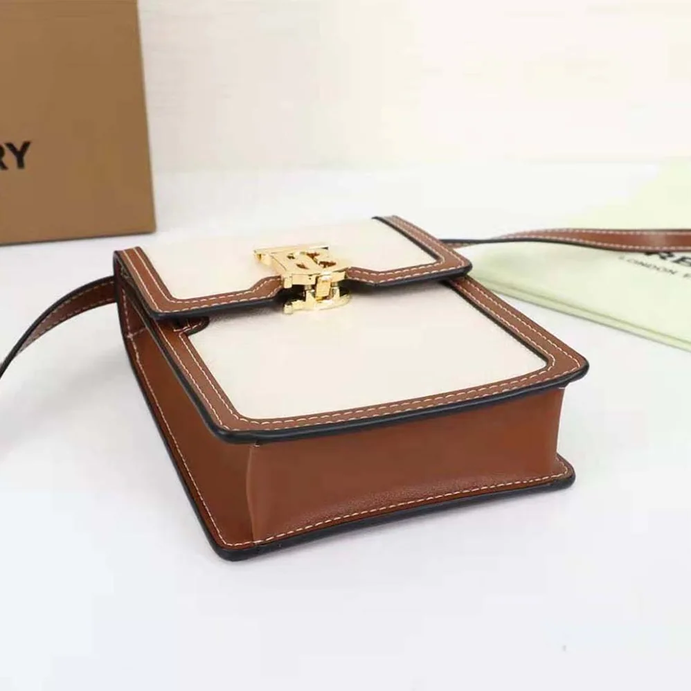 Burberry Cotton Canvas and Leather Robin Bag for Women