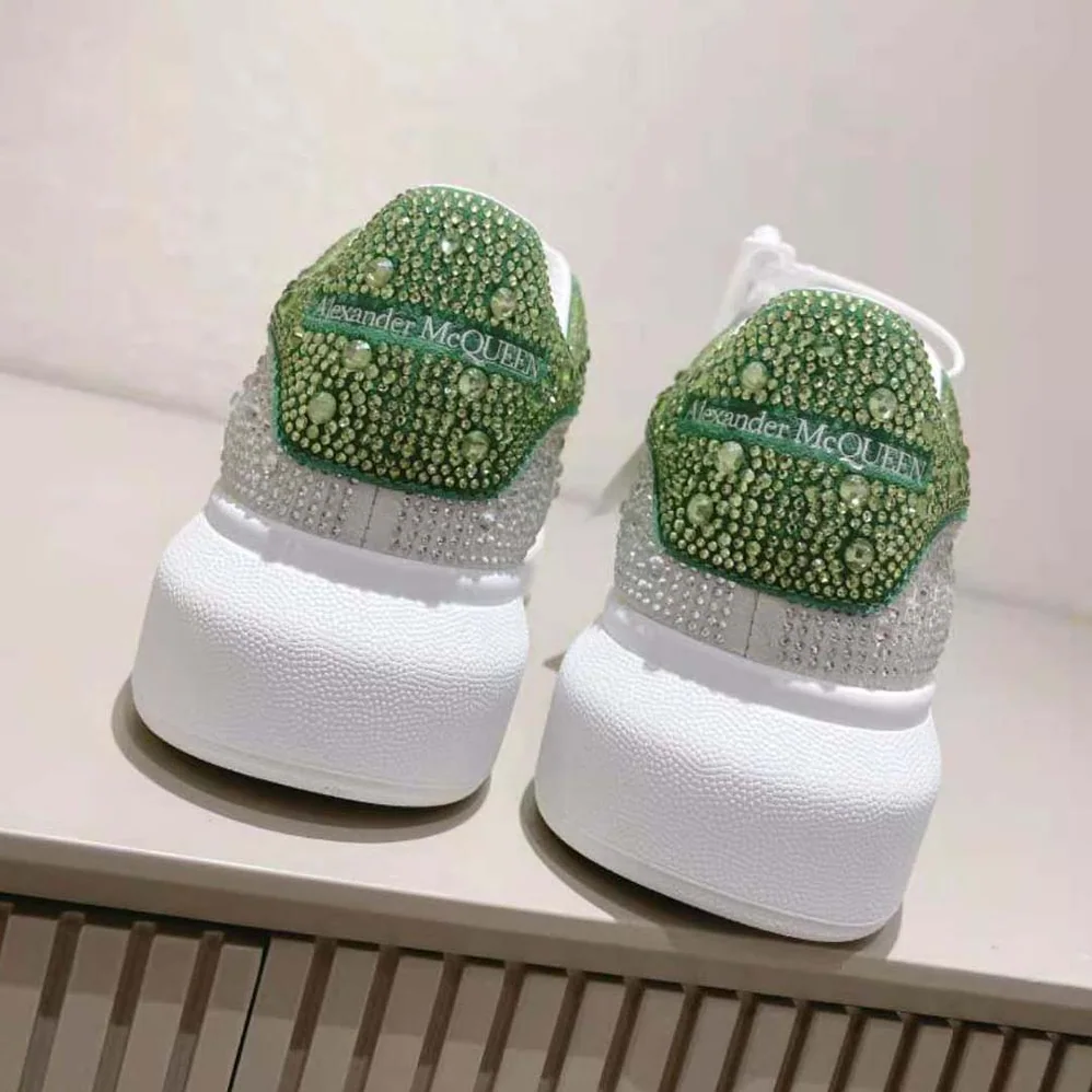 Alexander Mcqueen Oversized Sneaker in White for Women in Acid Green