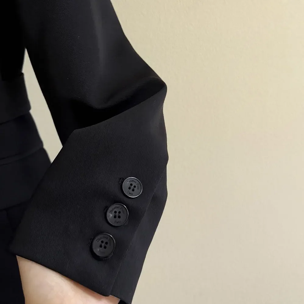 Dior Belted Jacket Black Virgin Wool and Silk Gabardine for Women