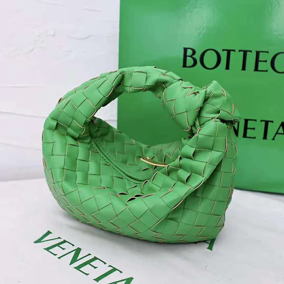 Bottega Veneta Mini Jodie in Lambskin Leather for Women in Green Bottega Veneta Mini Jodie in Lambskin Leather for Women in Green