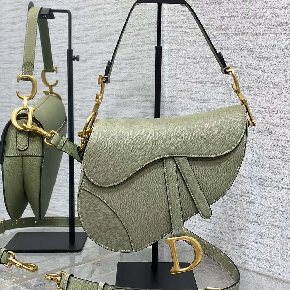 Dior Saddle Bag with Strap Cedar Green Grained Calfskin for Women Dior Saddle Bag with Strap Cedar Green Grained Calfskin for Women