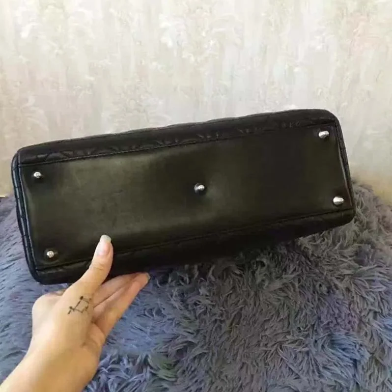 Dior Large Lady Dior Bag in Black Lambskin