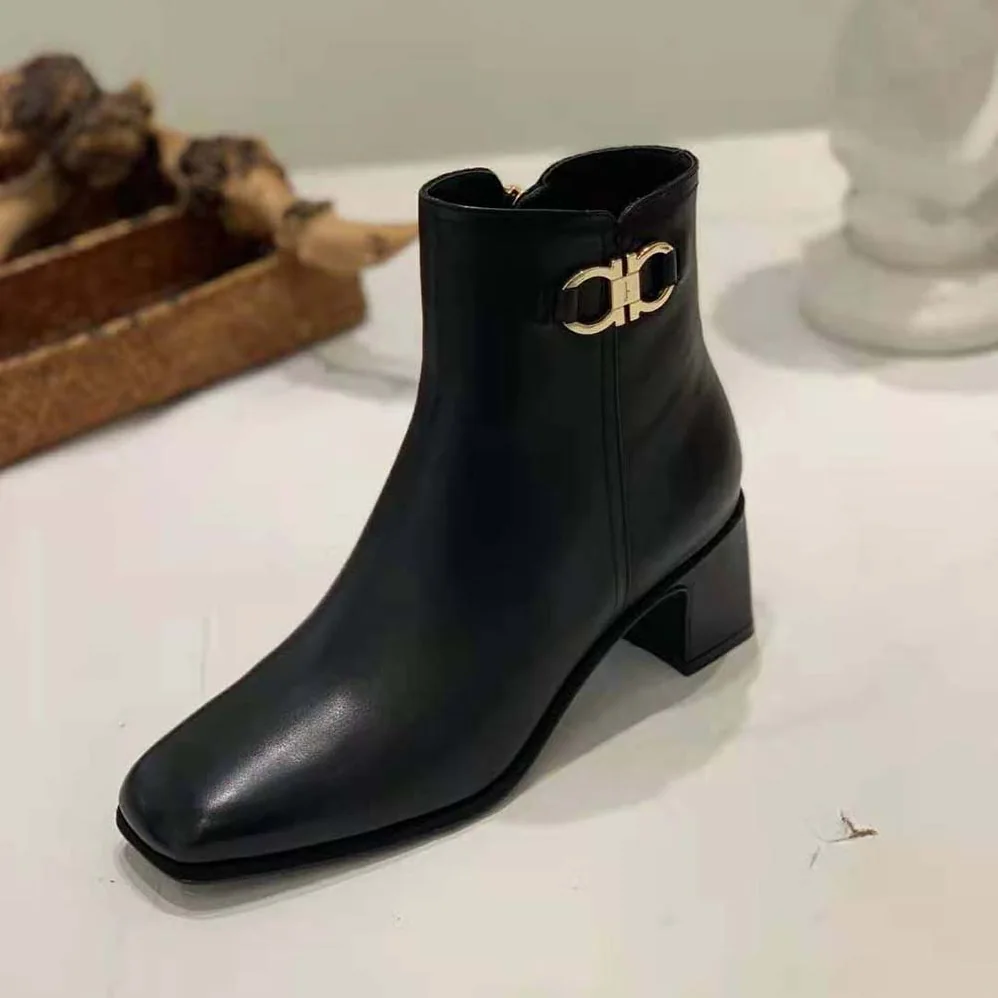 Salvatore Ferragamo Gancini Bootie in 55mm Heel for Women in Black