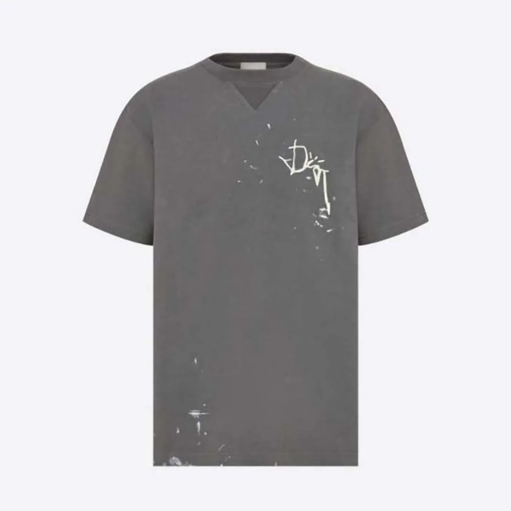 Dior Oversized Cactus Jack Dior T for Men in shirt Gray Cotton Jersey