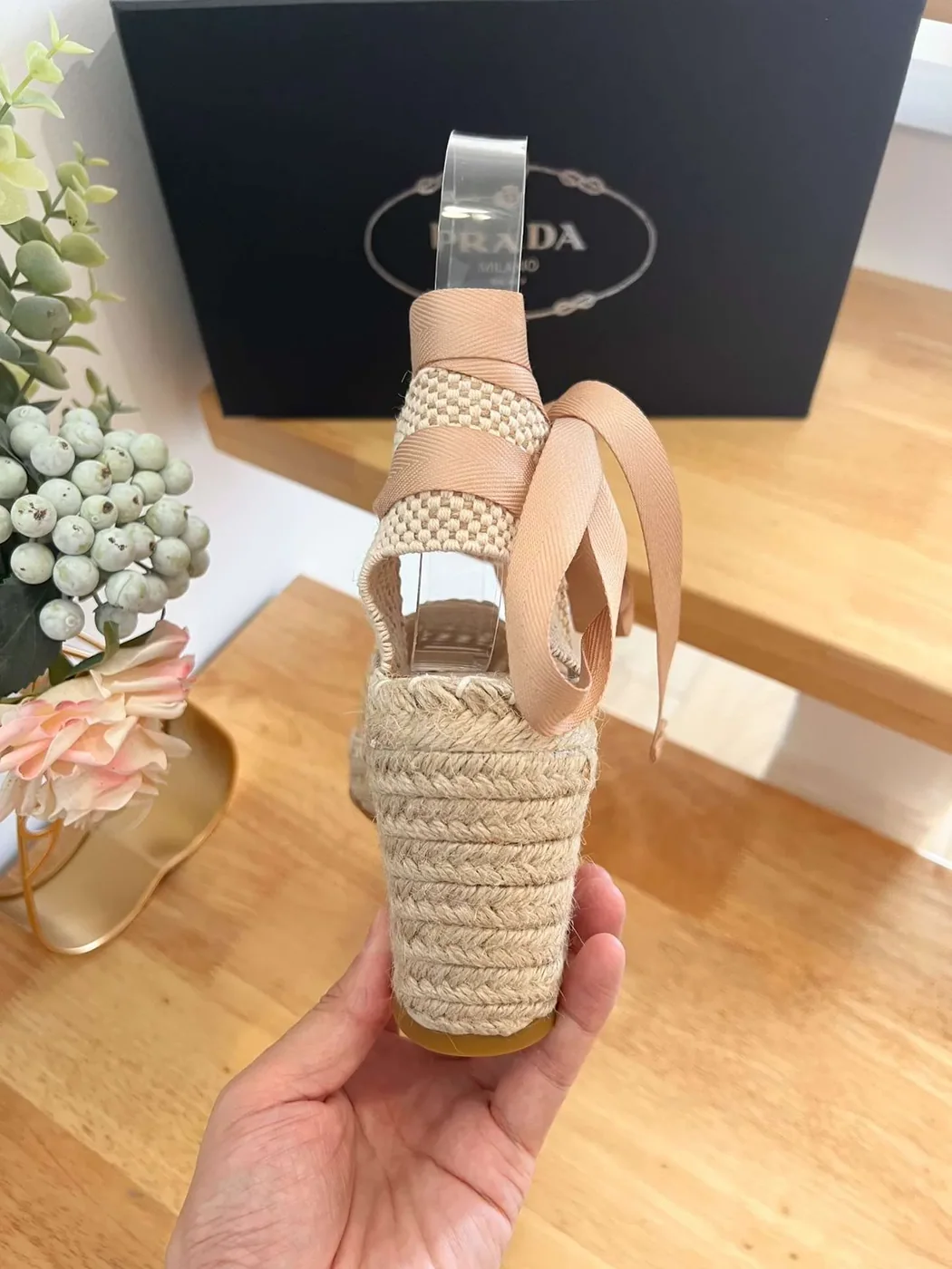 Linen Espadrille Wedge Sandals Beige Linen Espadrille Wedge Sandals Beige