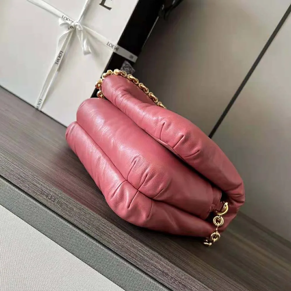Loewe Puffer Goya Bag in Shiny Nappa Lambskin for Women in Rose Loewe Puffer Goya Bag in Shiny Nappa Lambskin for Women in Rose