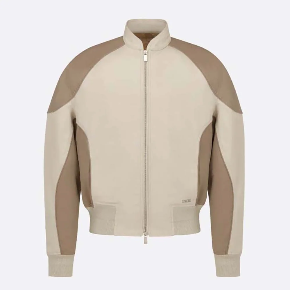 Dior Bomber Jacket Gray Cotton Canvas for Men Dior Bomber Jacket Gray Cotton Canvas for Men