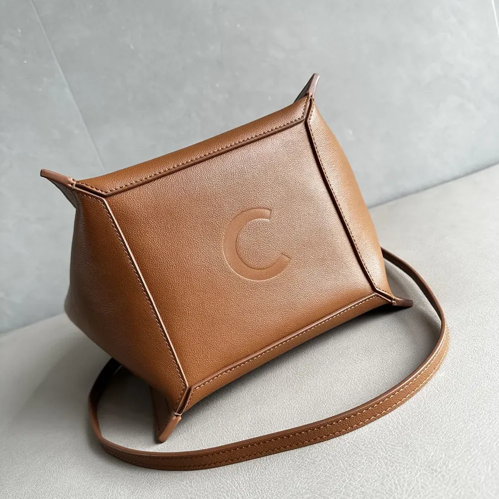 Celine Medium Cube Bag In Supple Calfskin for Women in Brown