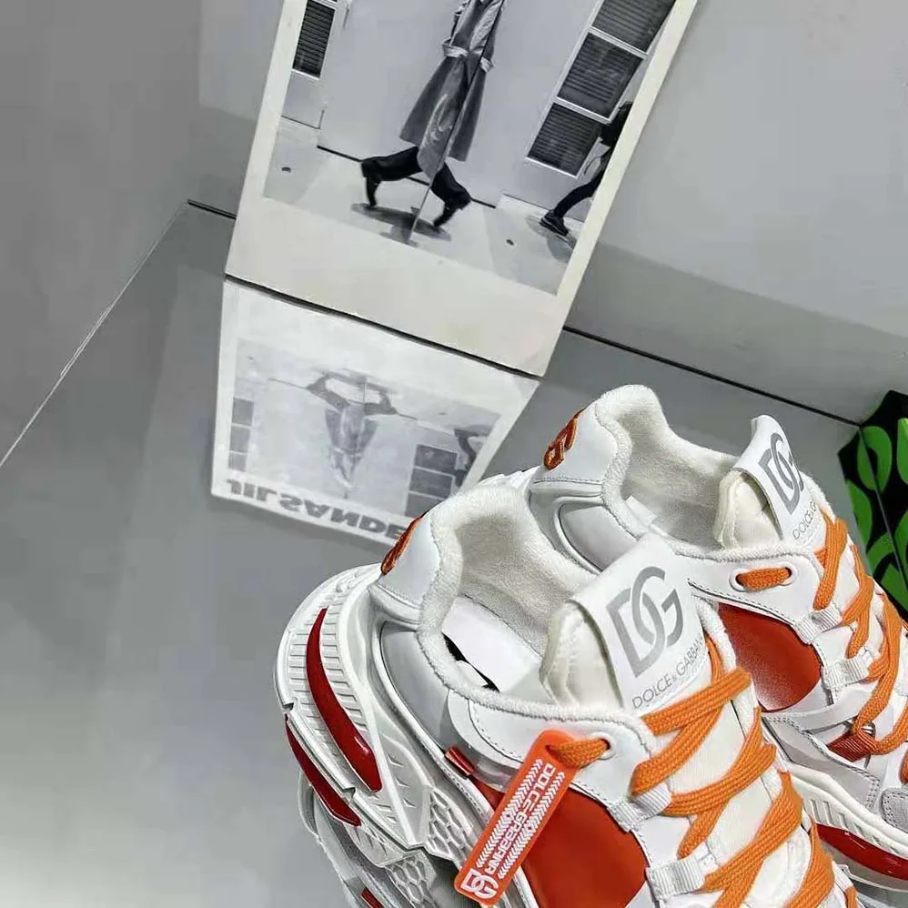 Dolce Gabbana D&G Mixed-Material Airmaster Sneakers for Unisex in Orange