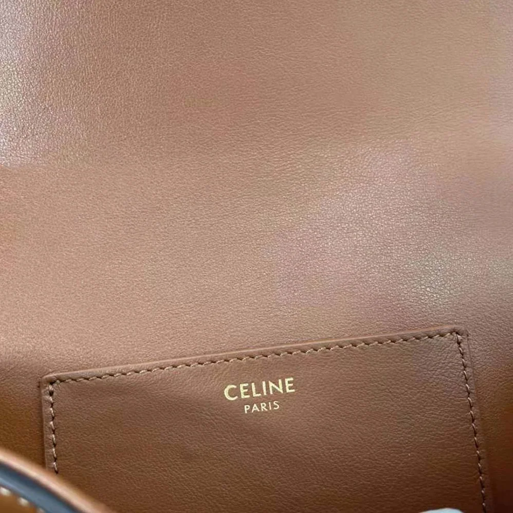Celine Clutch on Strap in Smooth Calfskin for Women in Brown
