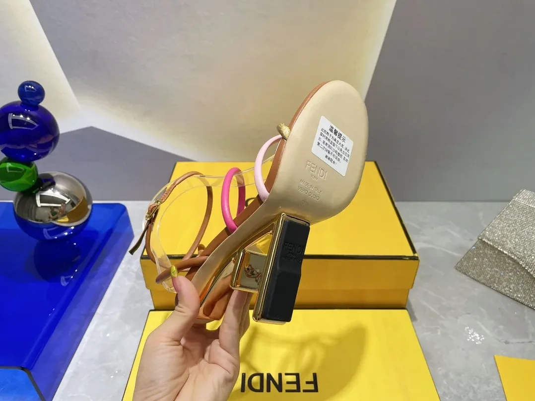 Fendi First Pink Nappa High-Heeled Sandals 8X8274AHIUF1GZU Fendi First Pink Nappa High-Heeled Sandals 8X8274AHIUF1GZU