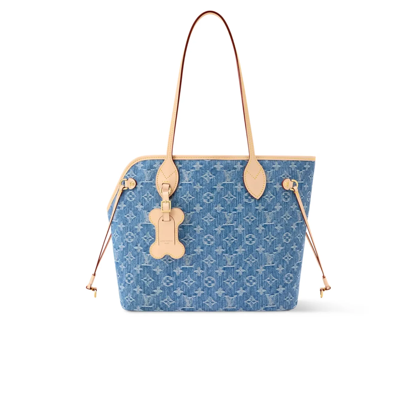 Louis Vuitton Neverwoof Tote Bag in Blue Denim Gold Hardware