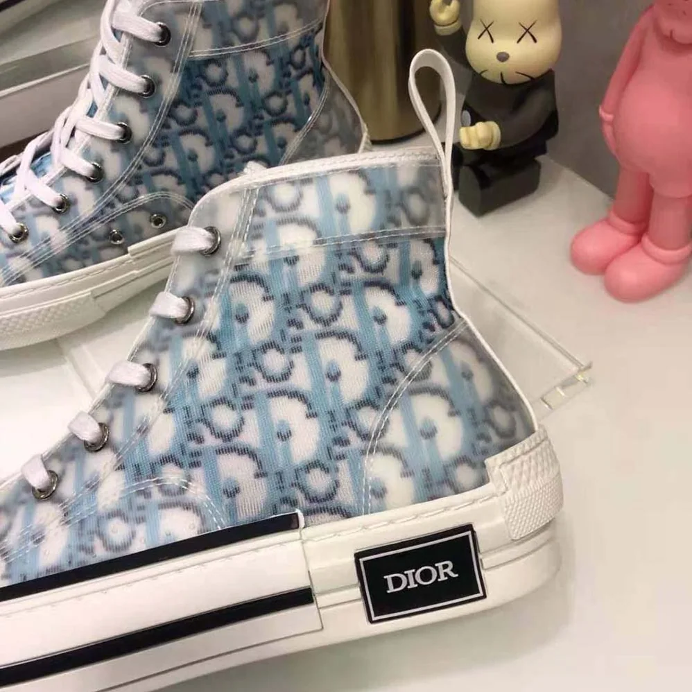 Dior B23 High-Top Sneaker Blue Dior Oblique Pixel Canvas for Men