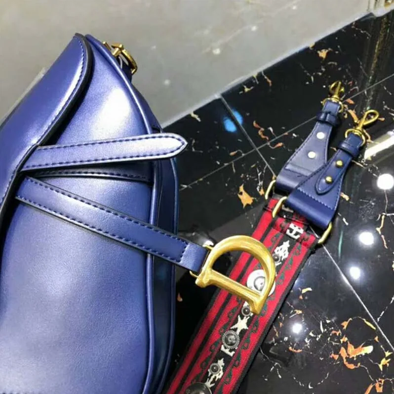Dior Mini Saddle Bag in Blue Calfskin for Women Dior Mini Saddle Bag in Blue Calfskin for Women