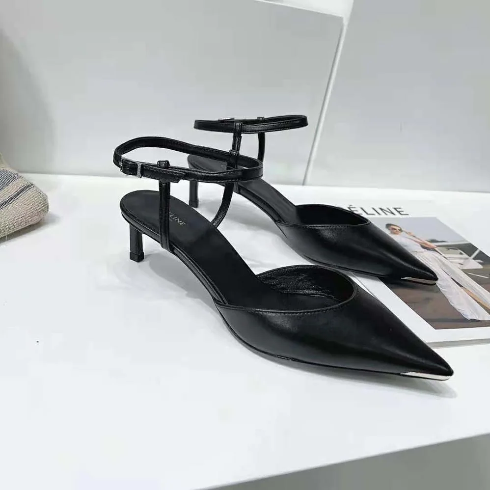 Celine Kitten Metal Toe Pump in Calfskin for Women in Black Celine Kitten Metal Toe Pump in Calfskin for Women in Black