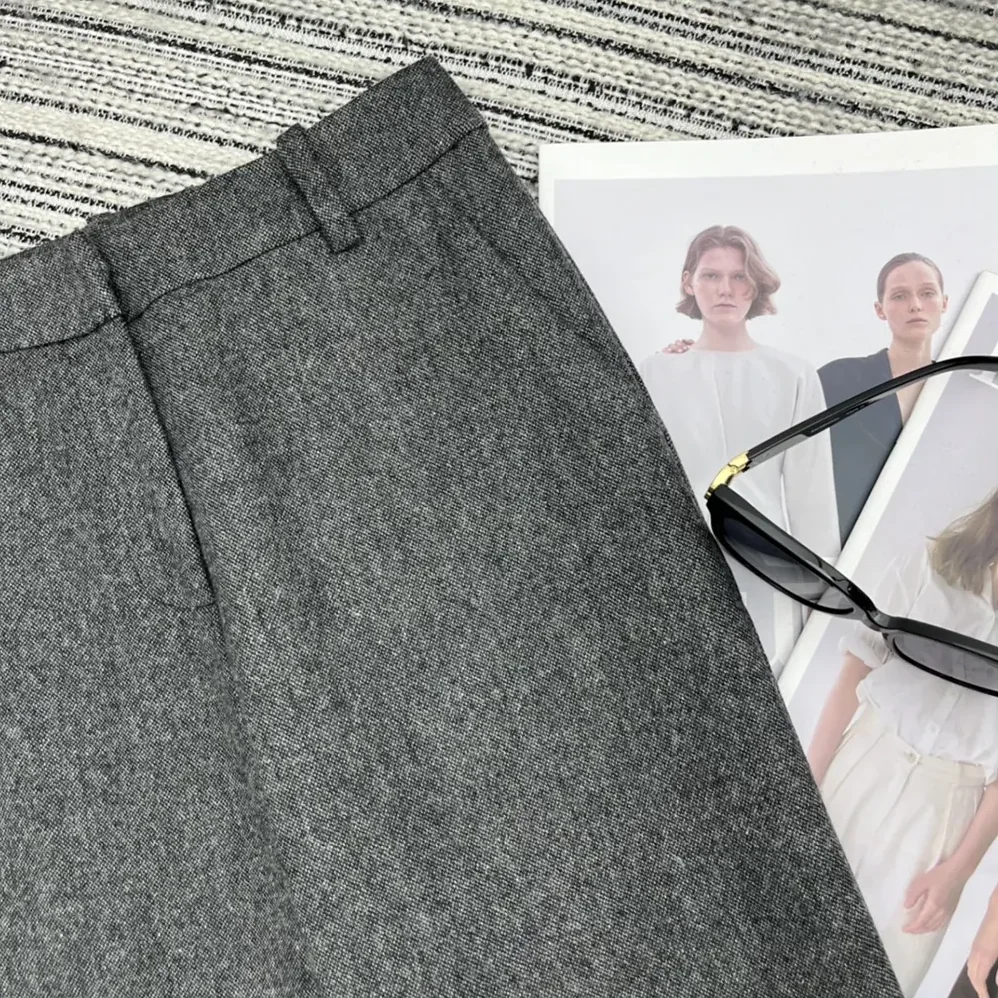 Dior Pants Gray Virgin Wool Tweed for Women Dior Pants Gray Virgin Wool Tweed for Women