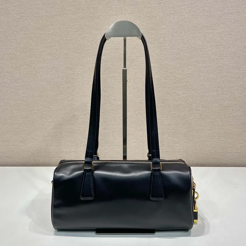 Prada Medium Leather Top-handle Bag with Padlock for Women in Black